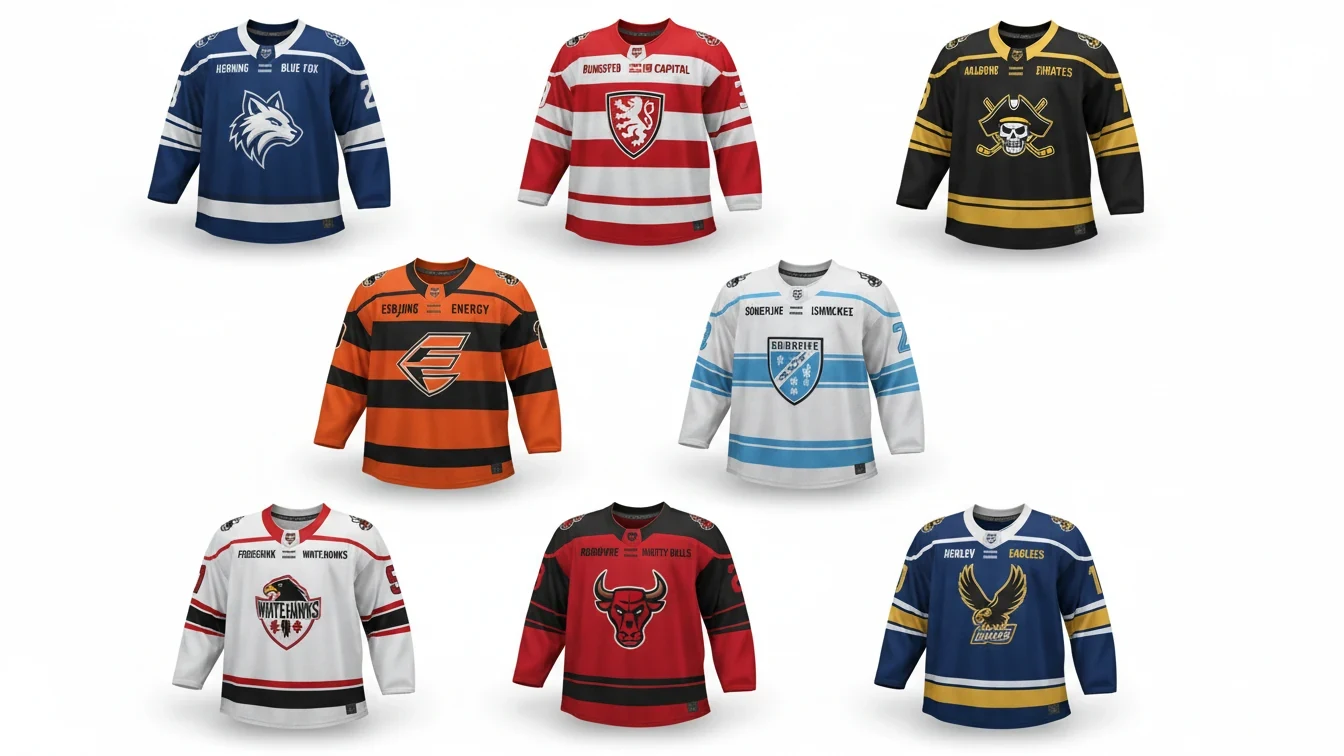 Oversigt over Metal Ligaen hold med deres logoer og arenaer