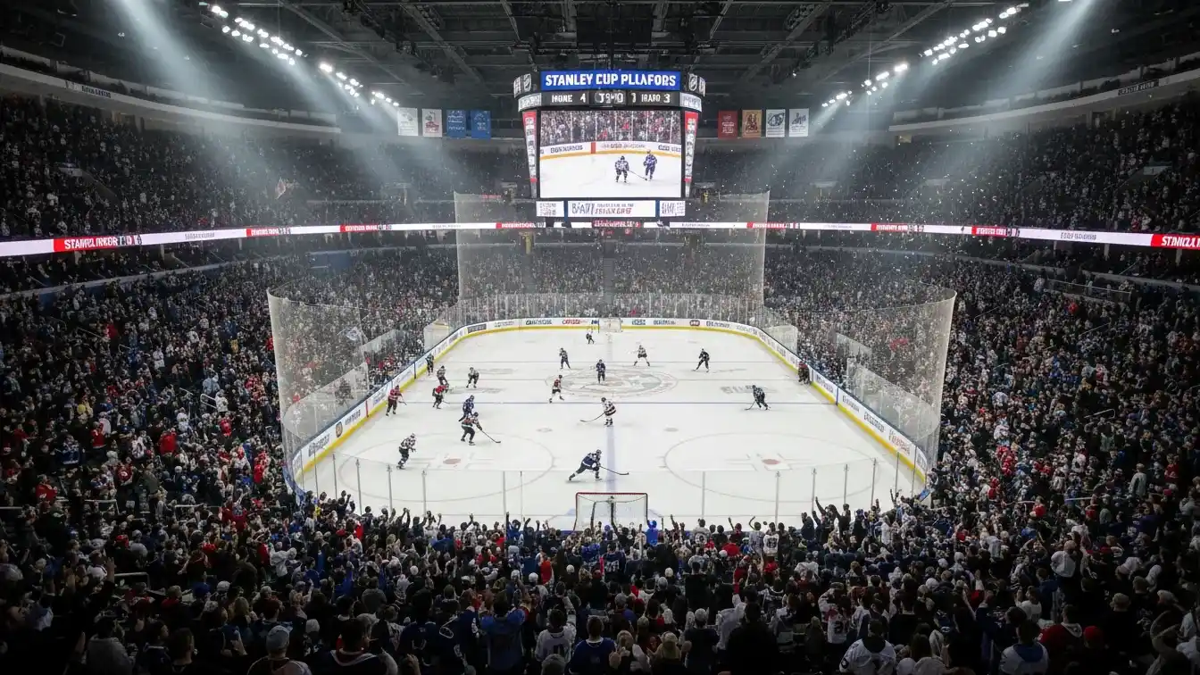 NHL Sæson Oversigt Visuel oversigt over NHL-sæsonens struktur fra grundspil til Stanley Cup